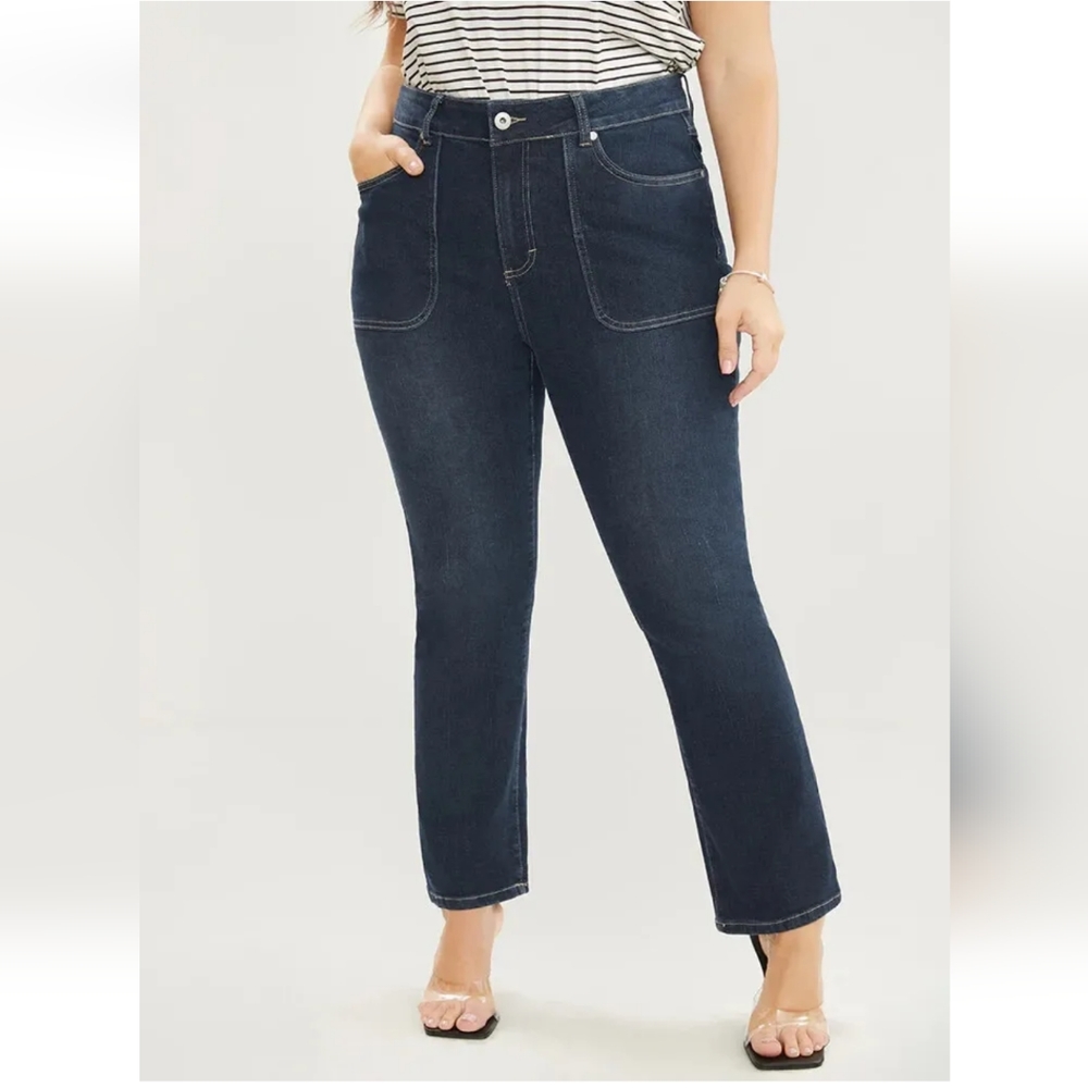 Bloomchic Denim Womens Mid Rise Stretch Jeans Size 22